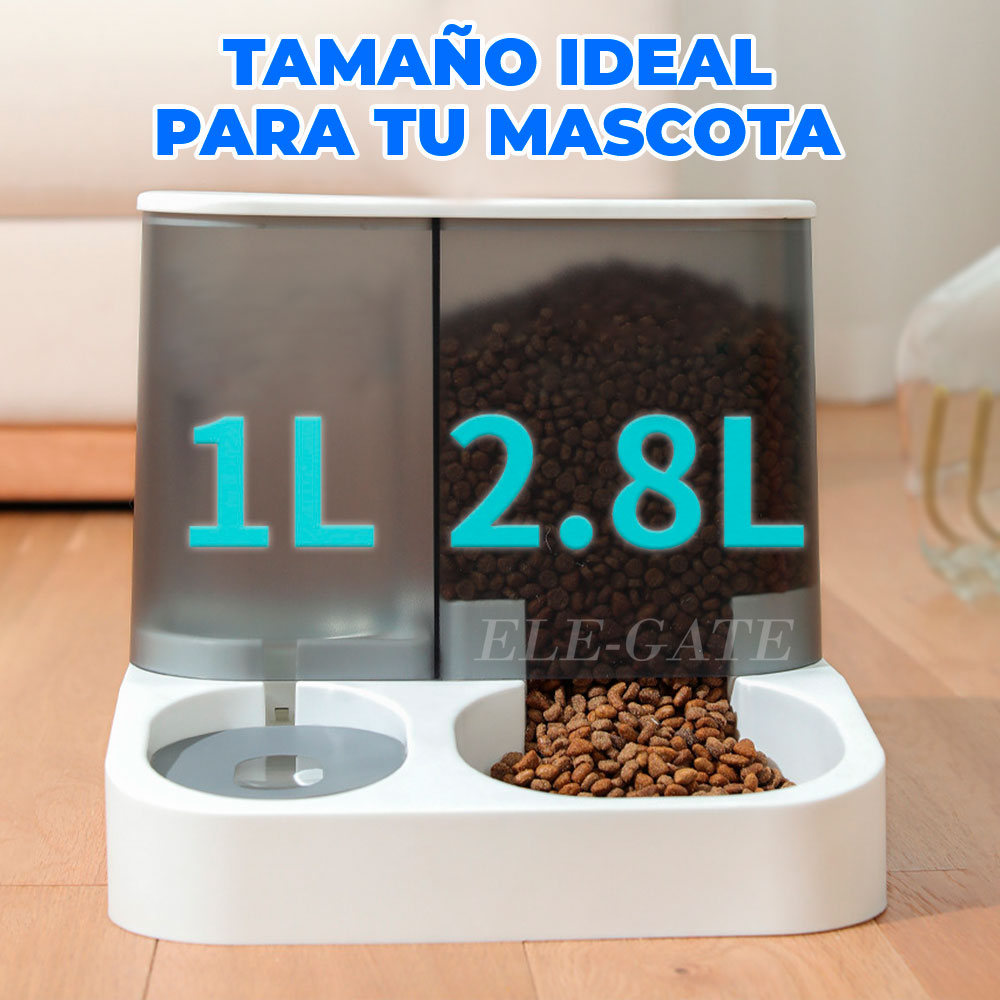 Dispensador Automático de Agua y Croquetas para Mascotas - 1L de Agua y 2.8L de Croquetas - Image 5