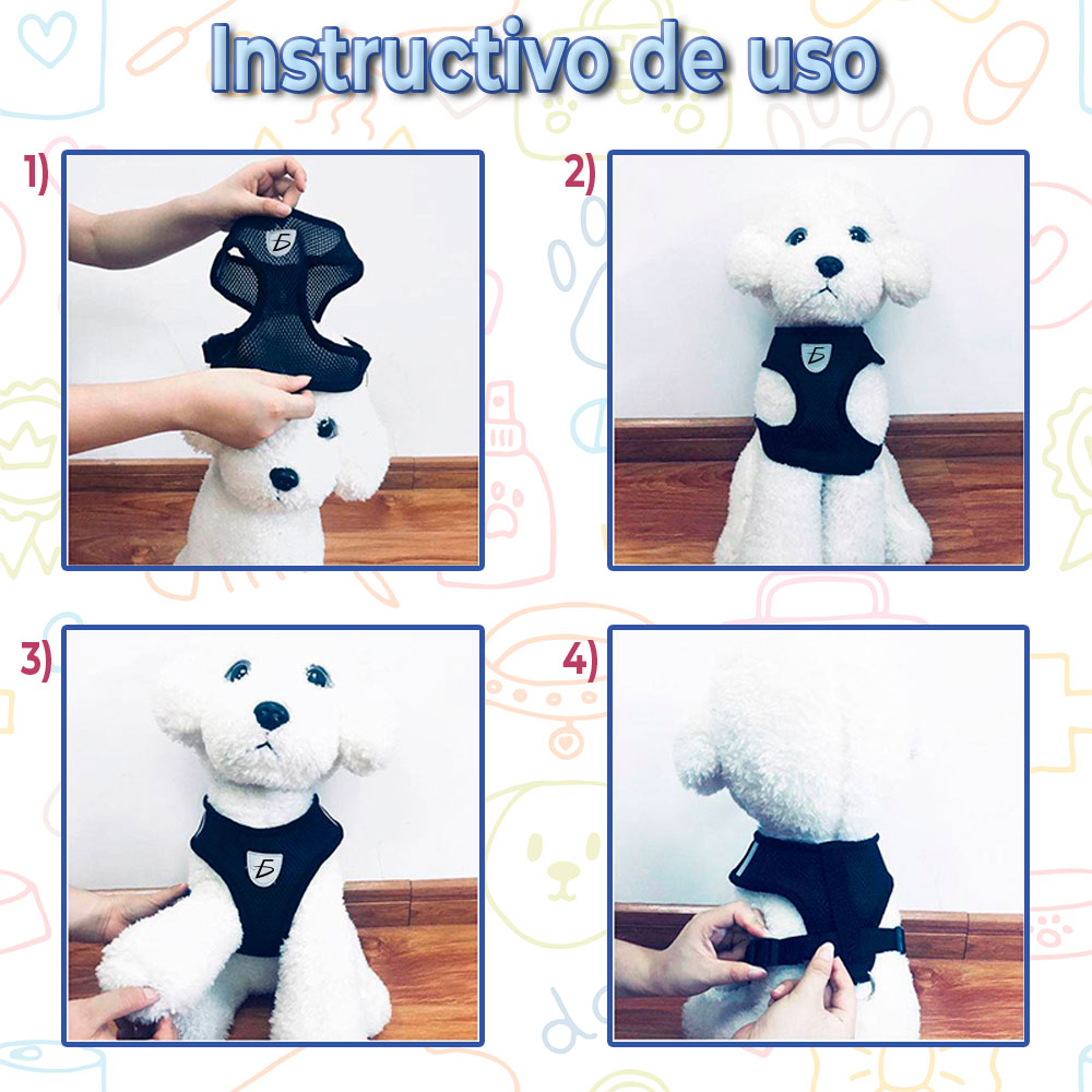 Conjunto de Arnés y Correa para Mascotas - Estilo Transpirable y Cómodo para Paseos y Entrenamiento - Image 4