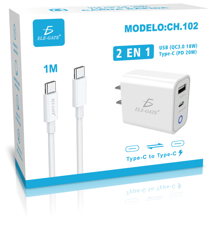 CARGADOR USB-C 2 en 1 PD 20W y Puerto USB DE CARGA RAPIDA - Image 6