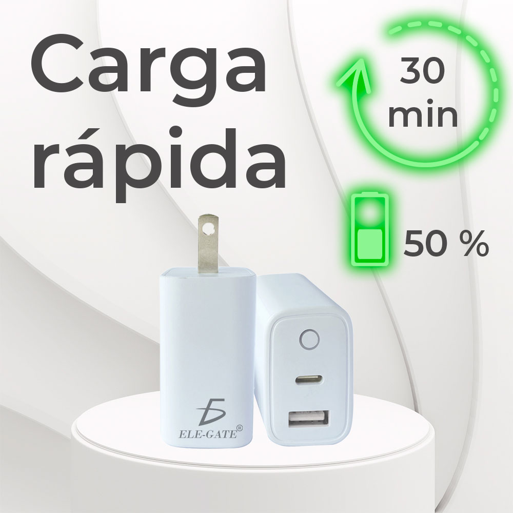 CARGADOR USB-C 2 en 1 PD 20W y Puerto USB DE CARGA RAPIDA - Image 4
