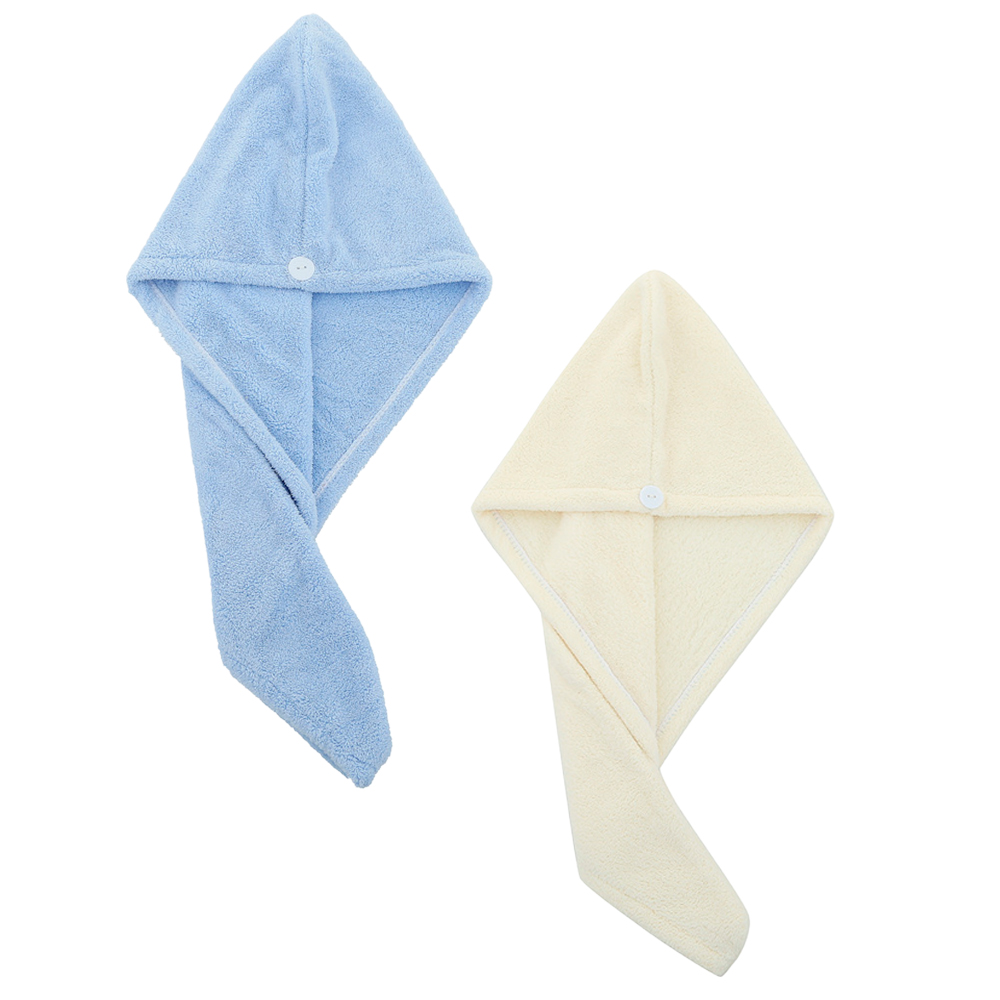 Kit de 2 Toallas Tipo Turbante de Microfibra Absorbente para Cabello - Image 2