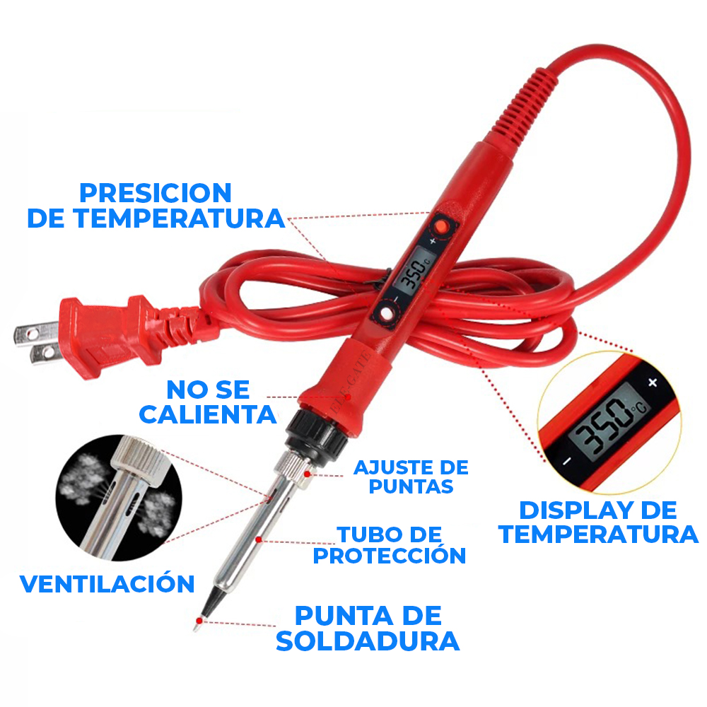 Kit de Soldadura de Temperatura Ajustable LCD Cerámica - Image 5