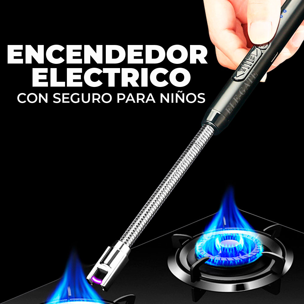 Encendedor Eléctrico, USB Recargable con Pantalla de Batería LED, Cuello Flexible de 360 ° Con Boton de Seguridad