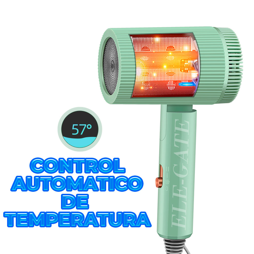 Secador de Pelo Profesional con Motor sin Escobillas de 1400W - 3 Velocidades y 4 Temperaturas, con boquilla magnética, Caja de Aromaterapia - Image 2