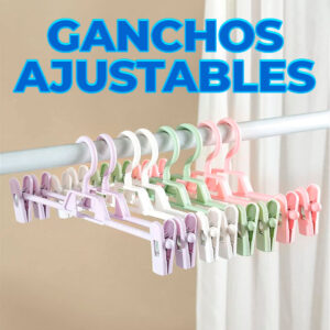 Perchero de Plástico Ajustable - Solución de Almacenamiento Organizado Paquete por 5 PZS