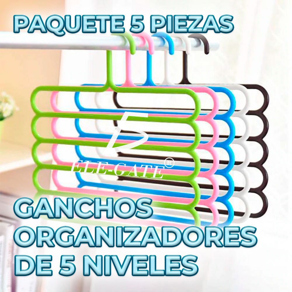 Perchas Multifuncionales para Pantalones - Organización y Ahorro de Espacio Paquete por 5 pizas