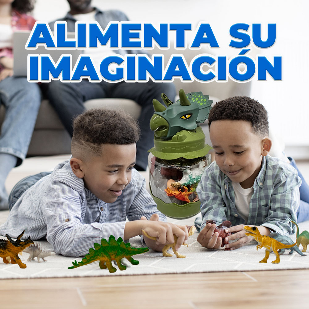 Bote en Forma de Cabeza de Dinosaurio con Juguetes de Dinosaurios para Niños. - Image 5