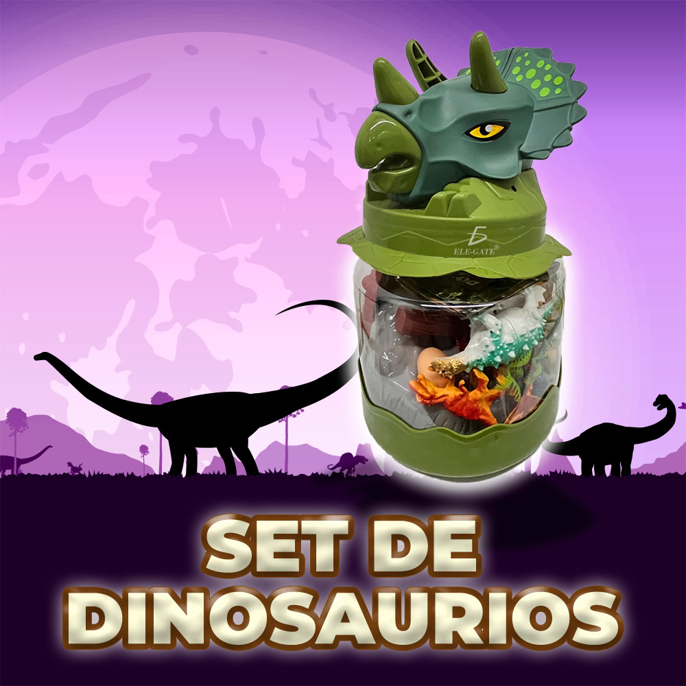 Bote en Forma de Cabeza de Dinosaurio con Juguetes de Dinosaurios para Niños. - Image 2