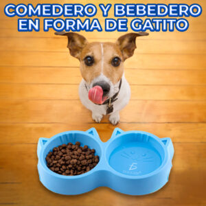 Alimentador de Plástico en Forma de Gato para Mascotas