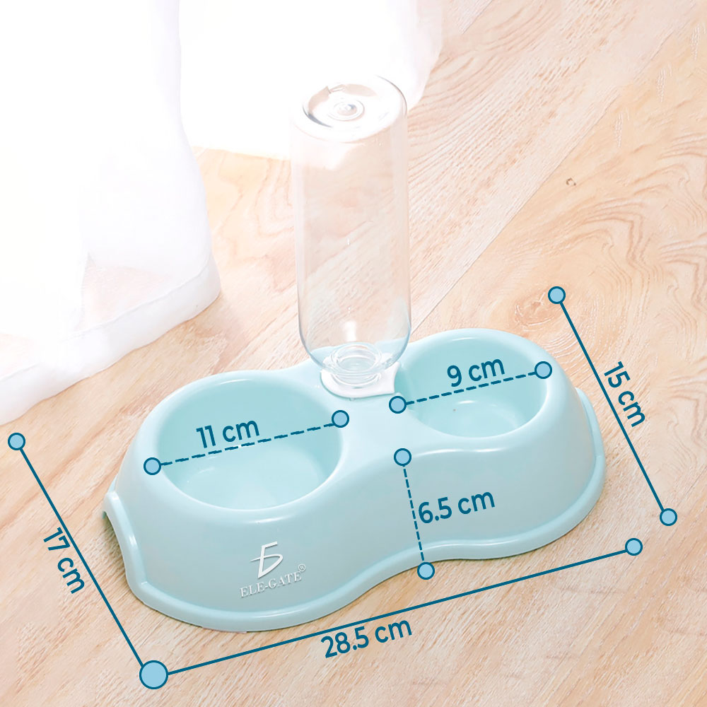 Tazón Doble Redondo de Plástico sin botella de agua para Mascotas - Image 6