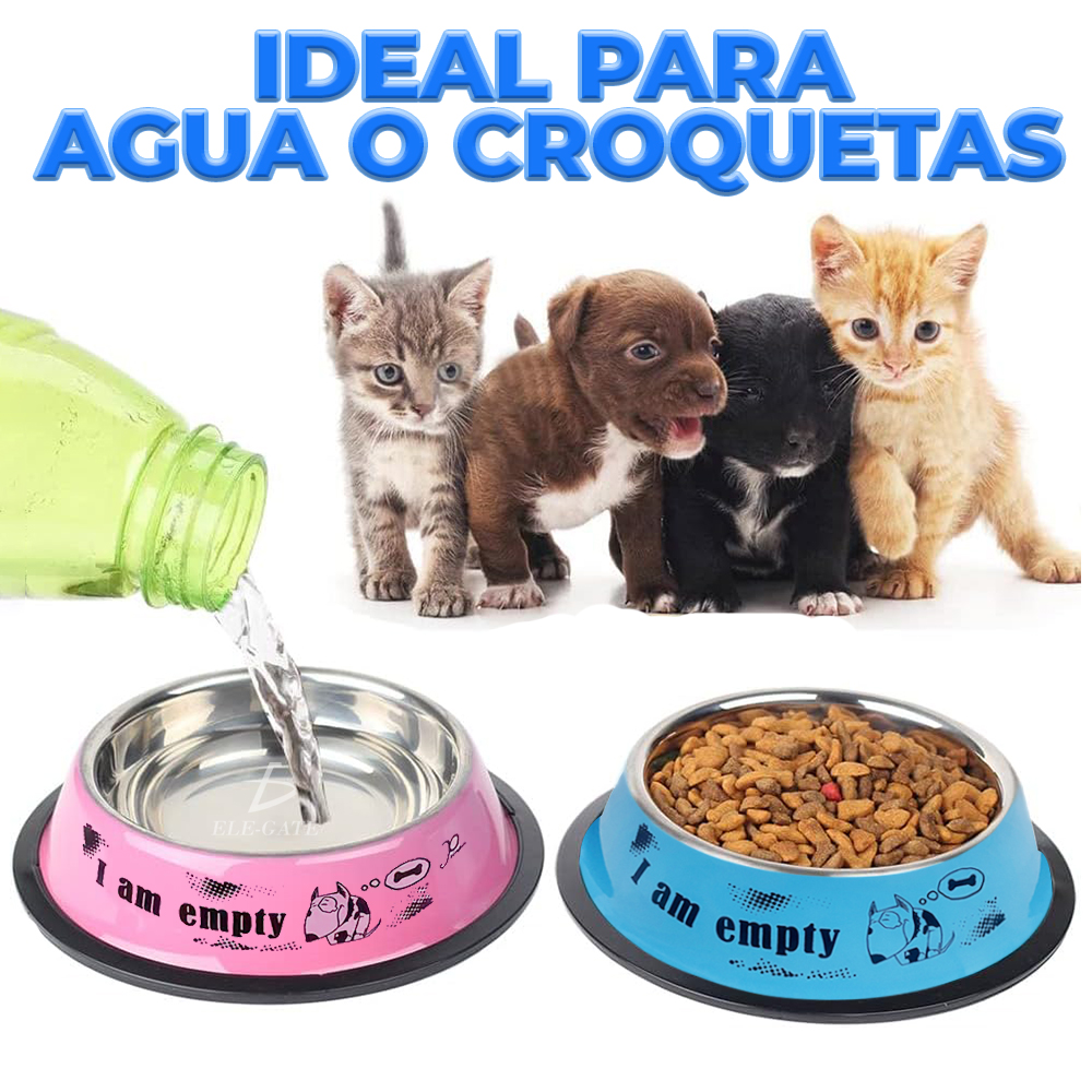 Plato Grande con Cucharilla para Mascotas - Juego de Alimentación - Image 3