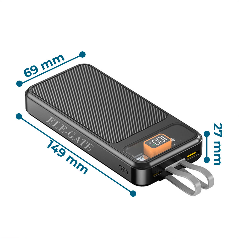 Batería Externa Portátil de 10000mAh con Carga Rápida PD 22.5W y Pantalla Transparente - Image 4