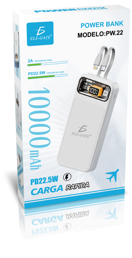 Batería Externa Portátil de 10000mAh con Carga Rápida PD 22.5W y Pantalla Transparente - Image 5