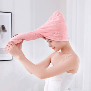 Kit de 2 Toallas Tipo Turbante de Microfibra Absorbente para Cabello