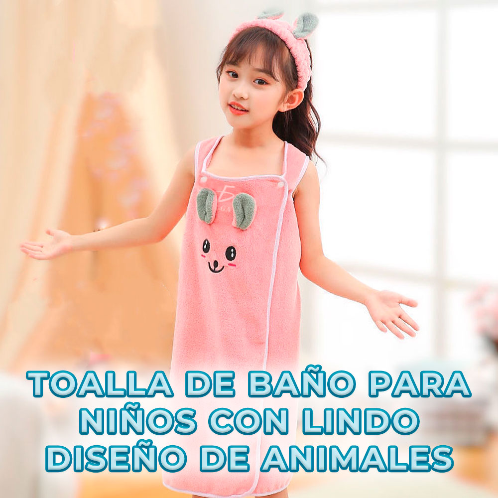 Toalla de Baño Suave con diadema para Niños y Diseño de Dibujos Animados - Image 2