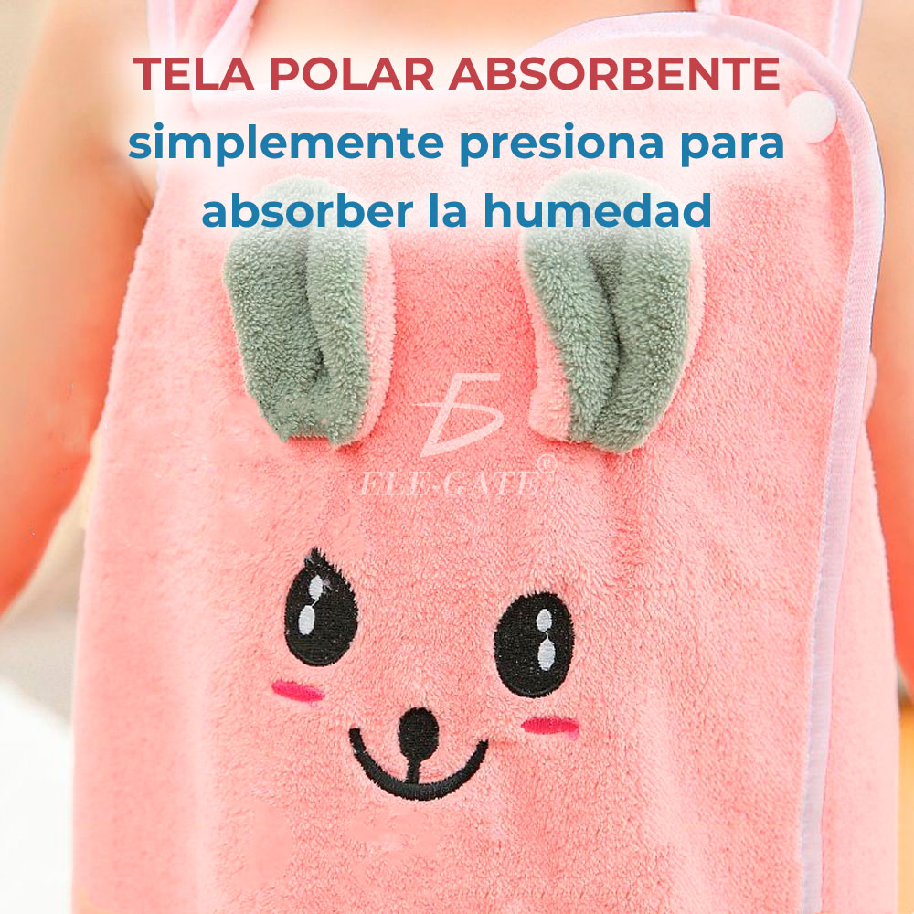 Toalla de Baño Suave con diadema para Niños y Diseño de Dibujos Animados - Image 3