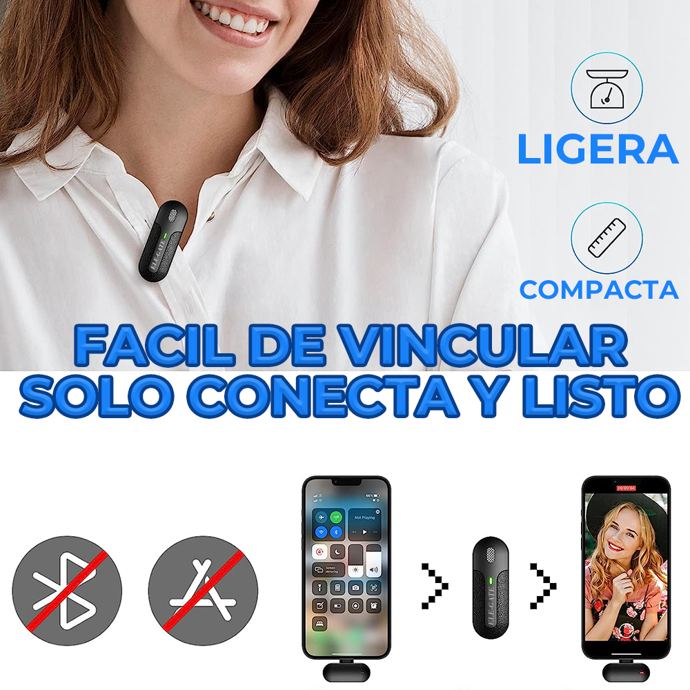Micrófono Lavalier Inalámbrico Tipo C - Grabación de Audio Manos Libres - Image 4