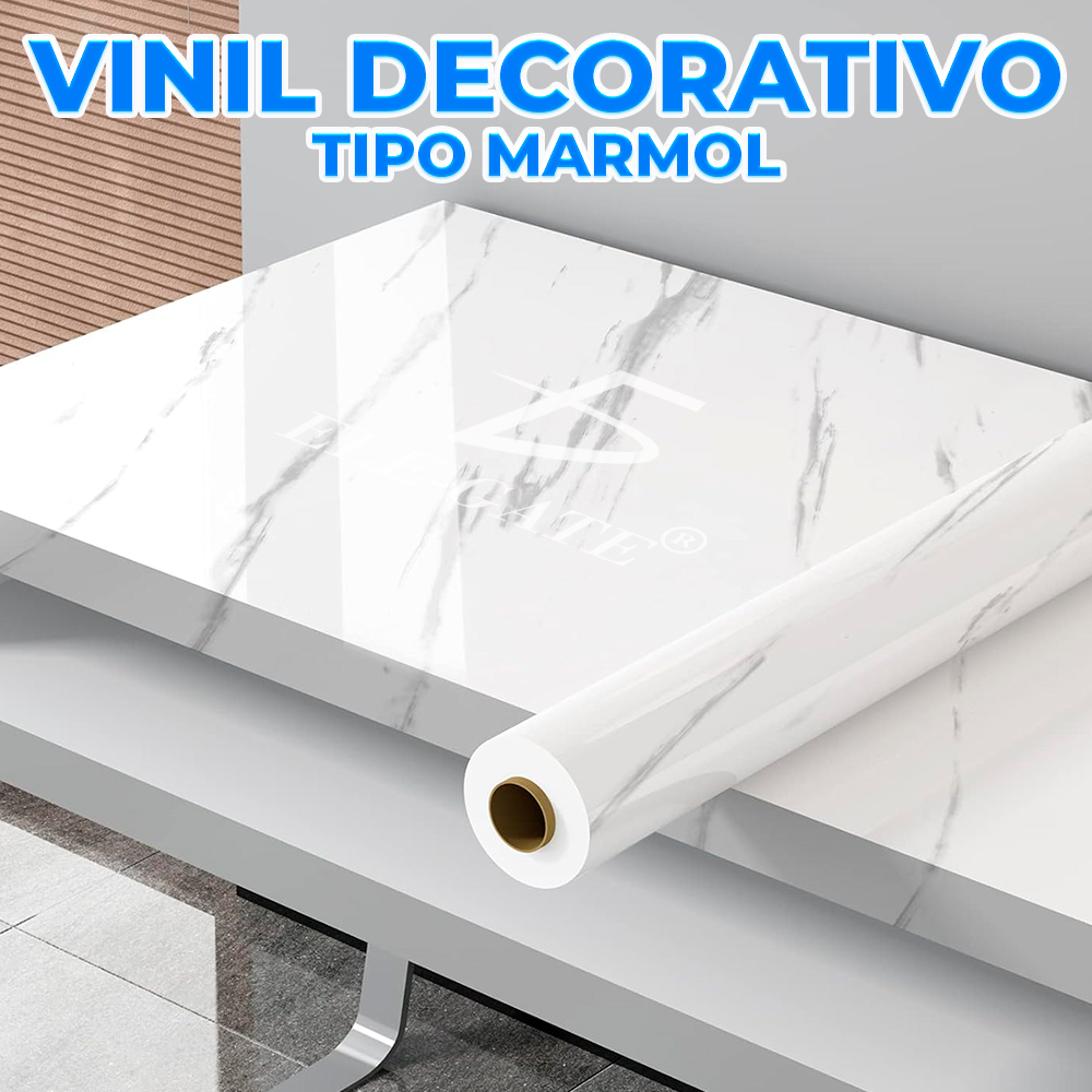 Pegatinas de PVC Blancas Impermeables de Mármol para Renovar Espacios.
