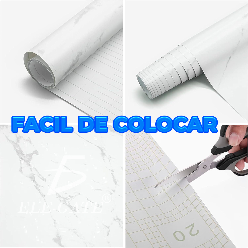 Pegatinas de PVC Blancas Impermeables de Mármol para Renovar Espacios. - Image 4