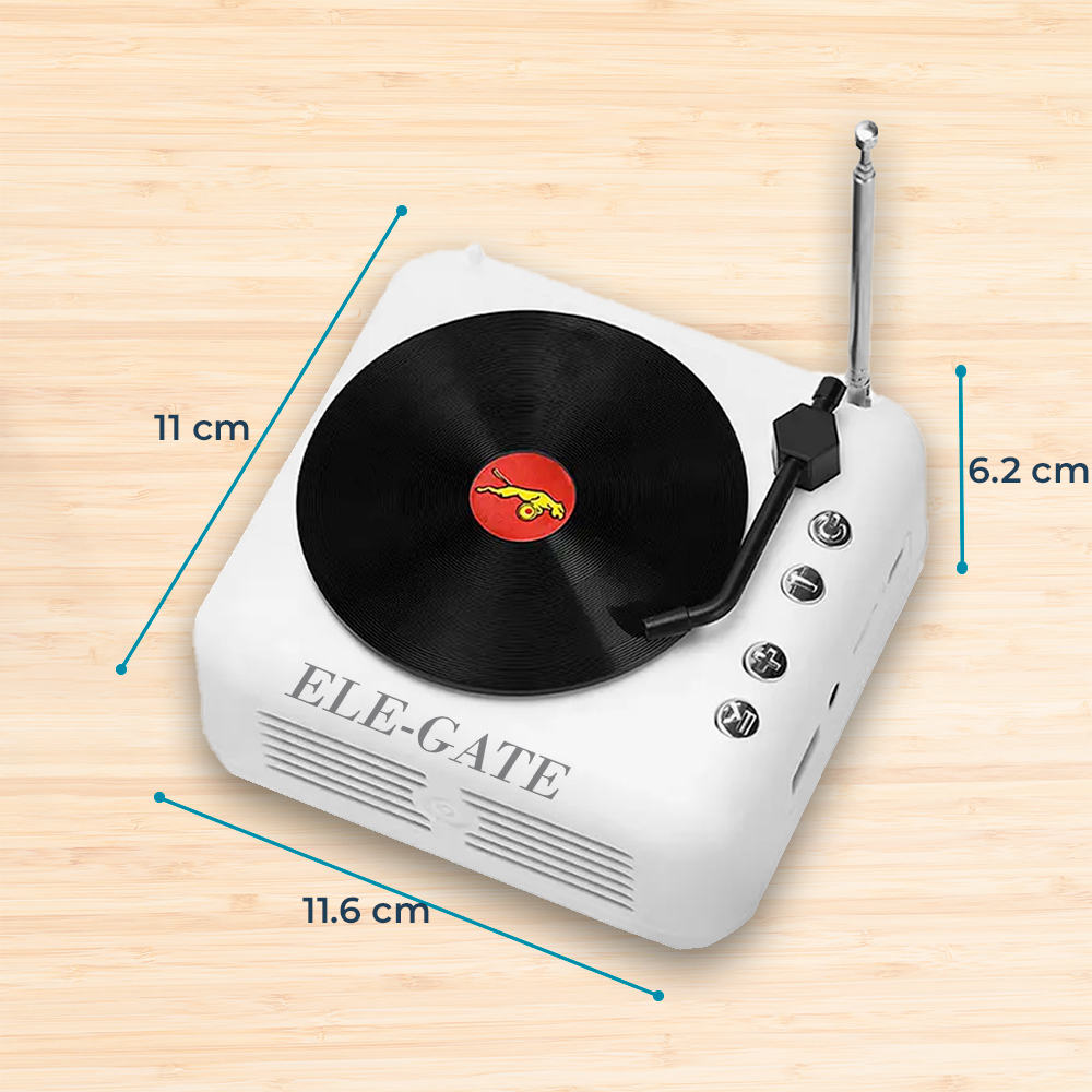 Altavoz Bluetooth Inalámbrico con Diseño Retro de Tocadiscos - Image 4