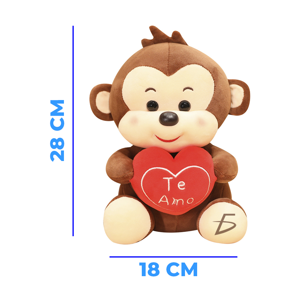 Mono de Peluche de 28cm con Corazón - Regalo Kawaii - Image 5