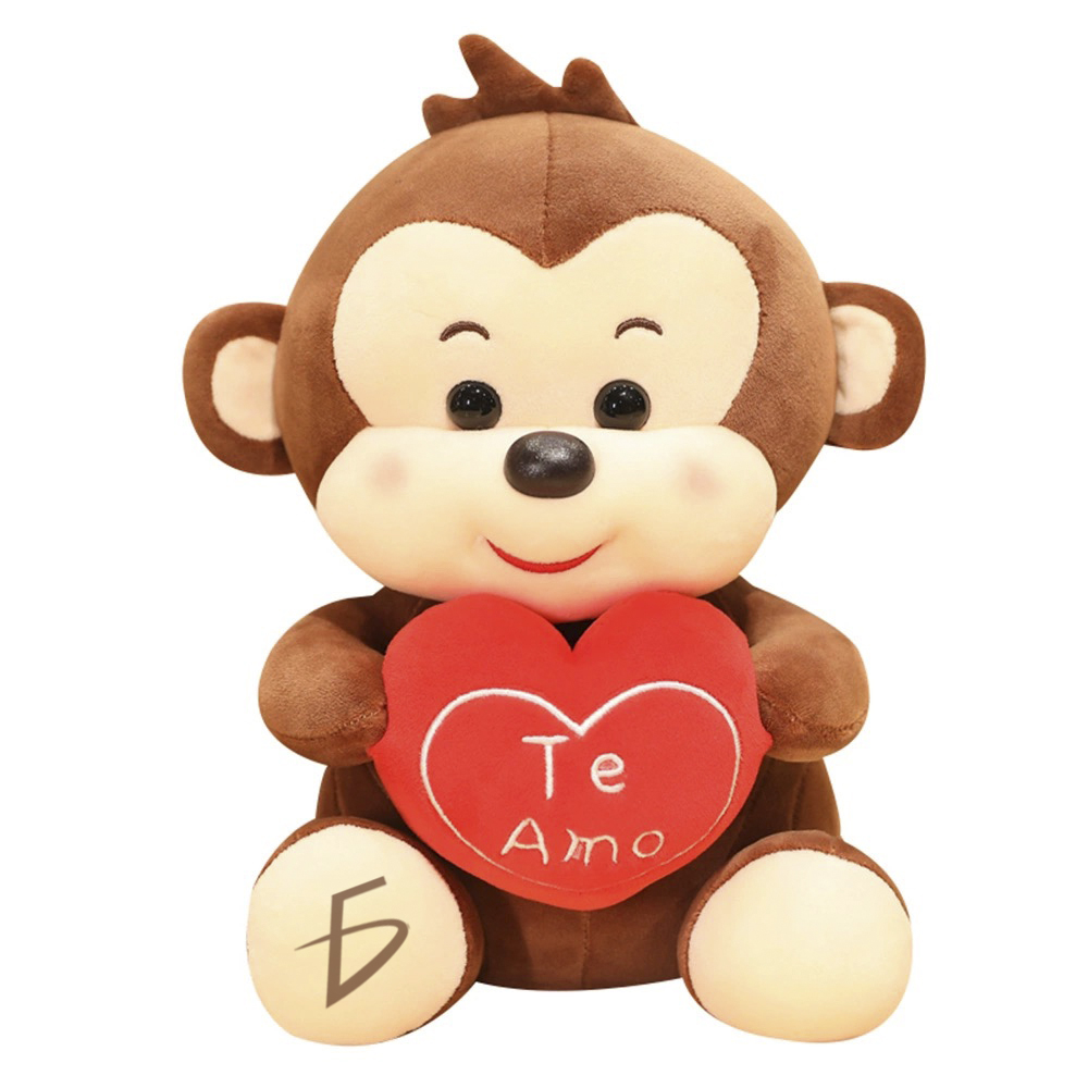 Mono de Peluche de 28cm con Corazón - Regalo Kawaii - Image 4