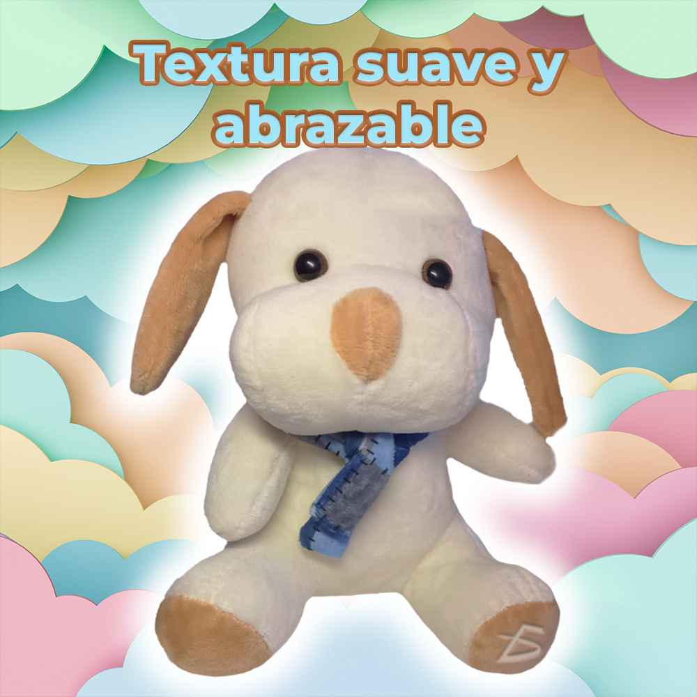 Cachorro de Peluche de 18 cm - Diseño de Perro con Bufanda - Image 3