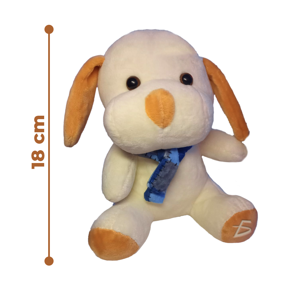 Cachorro de Peluche de 18 cm - Diseño de Perro con Bufanda - Image 4