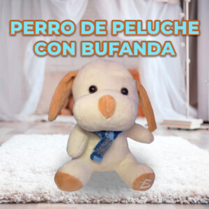 Cachorro de Peluche de 18 cm - Diseño de Perro con Bufanda