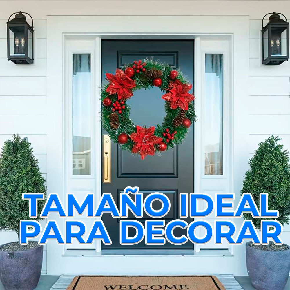 Corona de Navidad Artificial - Elegante Decoración para tu Hogar - Image 5