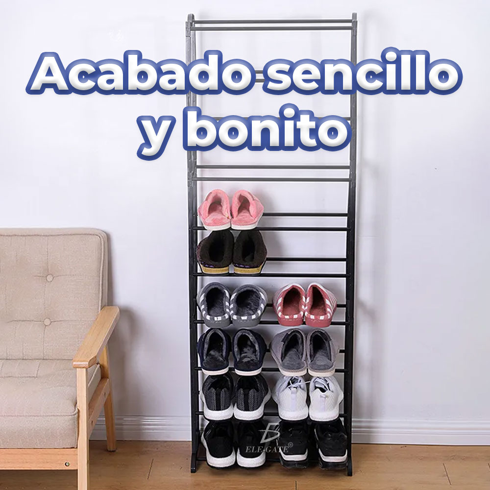 Zapatero de Metal con Estantes divididos- Organizador Multifuncional de 10 Niveles - Image 3