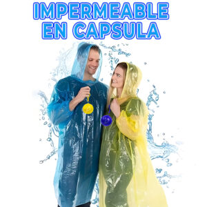 Impermeable de lluvia desechable en llavero de bola