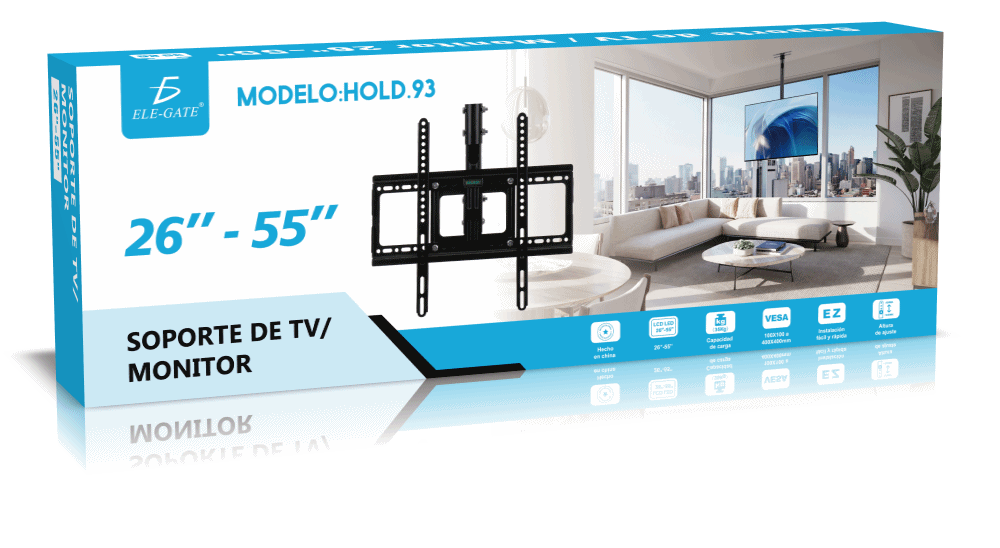 Soporte de Techo para TV Inclinable Ajustable de 26-55 pulgadas - Image 6