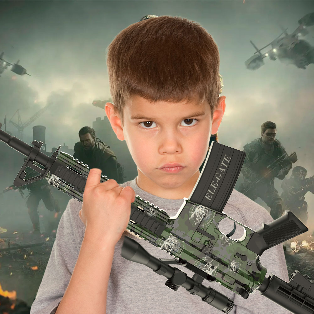 Pistola de Bolas de Gel Automática M4 con 10,000 Abalorios de Gel de Agua - Image 2