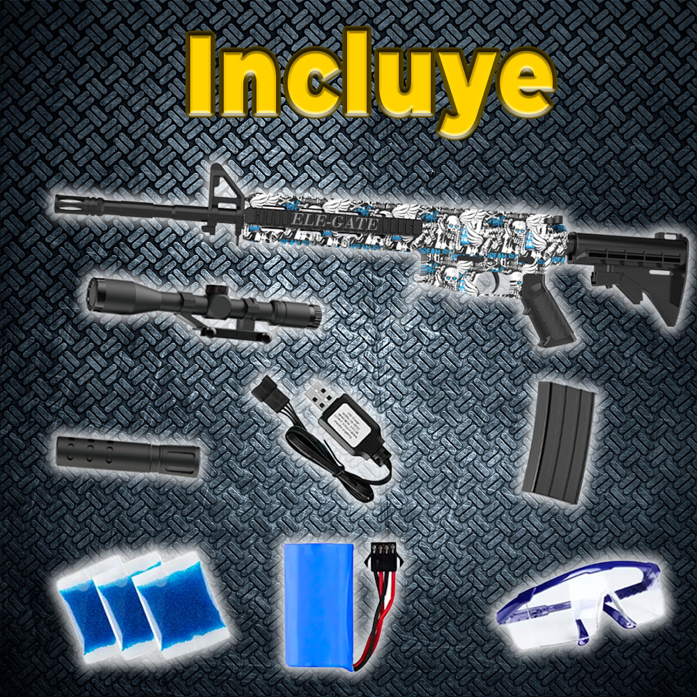 Pistola de Bolas de Gel Automática M4 con 10,000 Abalorios de Gel de Agua - Image 4