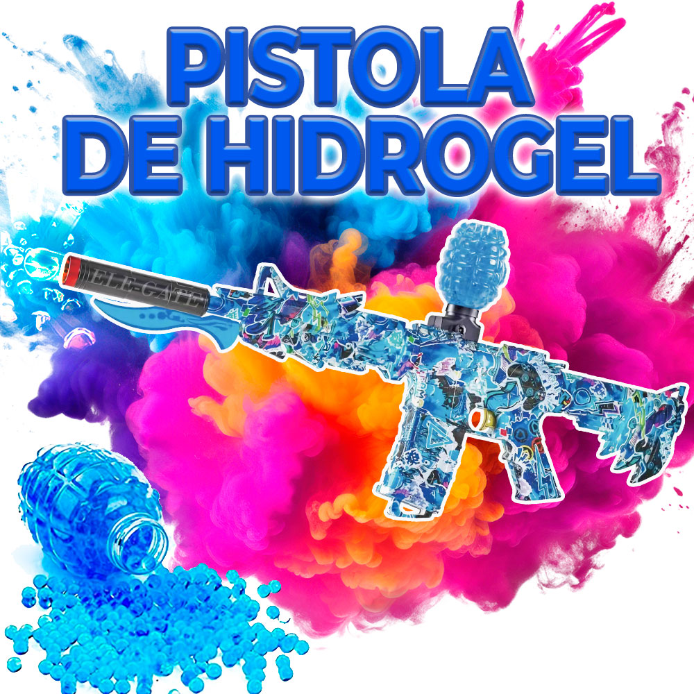 Pistola de Hidrogel Automática- Rifle de Juguete Recargable en Azul