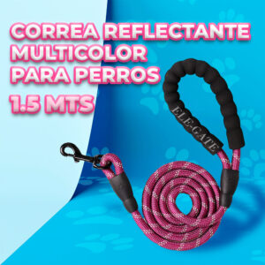 Correa de Perro Reflectante de 1.5 Metros con Asas Dobles