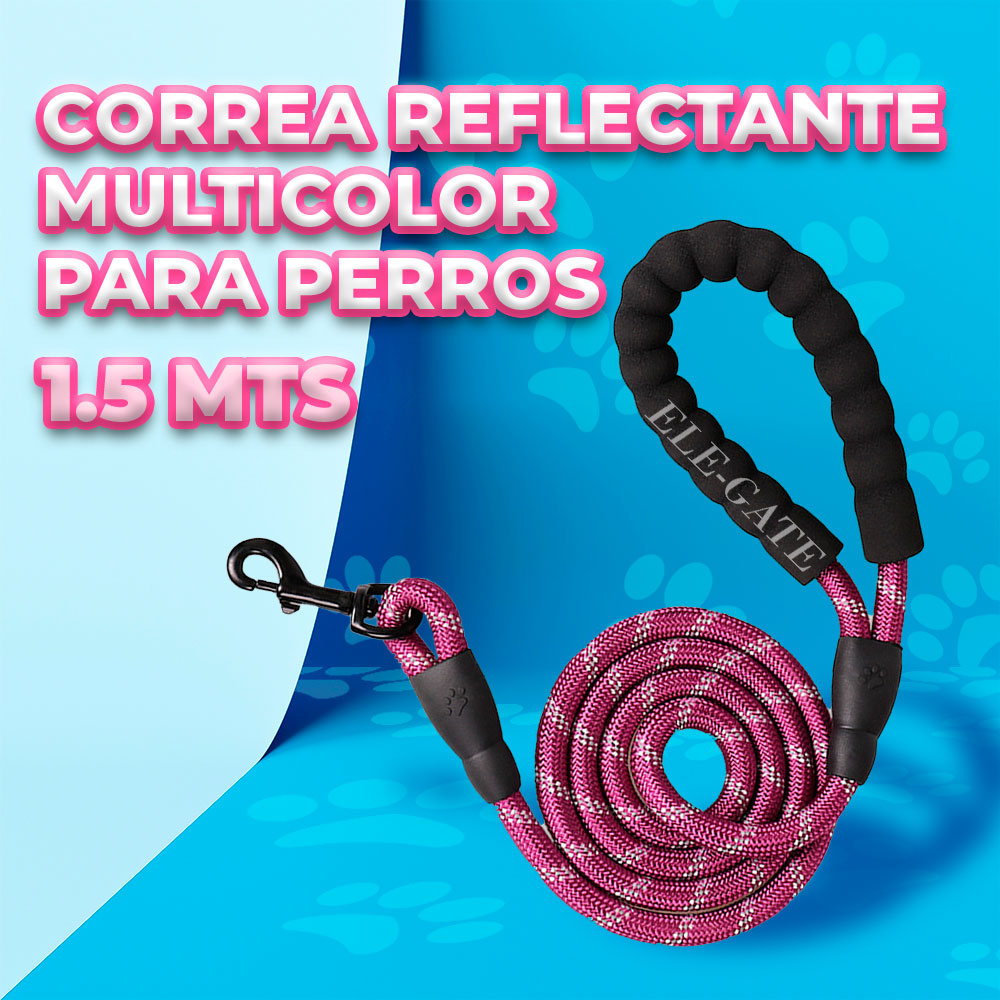 Correa de Perro Reflectante de 1.5 Metros con Asas Dobles