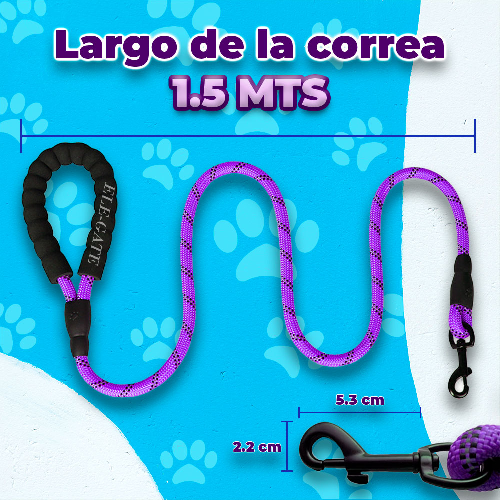 Correa de Perro Reflectante de 1.5 Metros con Asas Dobles - Image 2