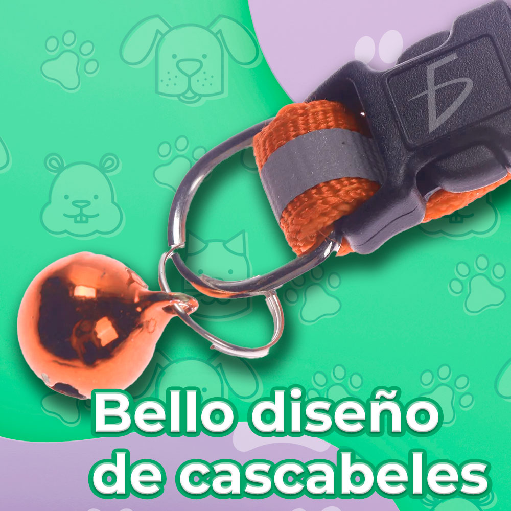 Collar Reflectante con Campana para Mascotas - Ajustable (19-32 cm) de 1 cm de Ancho - Image 4