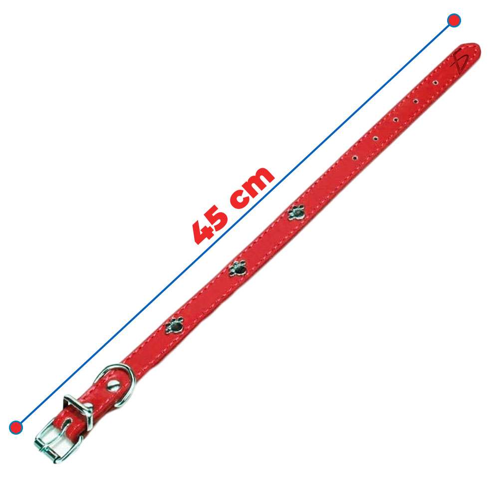 Collar de Perro de Cuero Resistente de Talla L 45 cm con Diseño de Huellas - Image 3