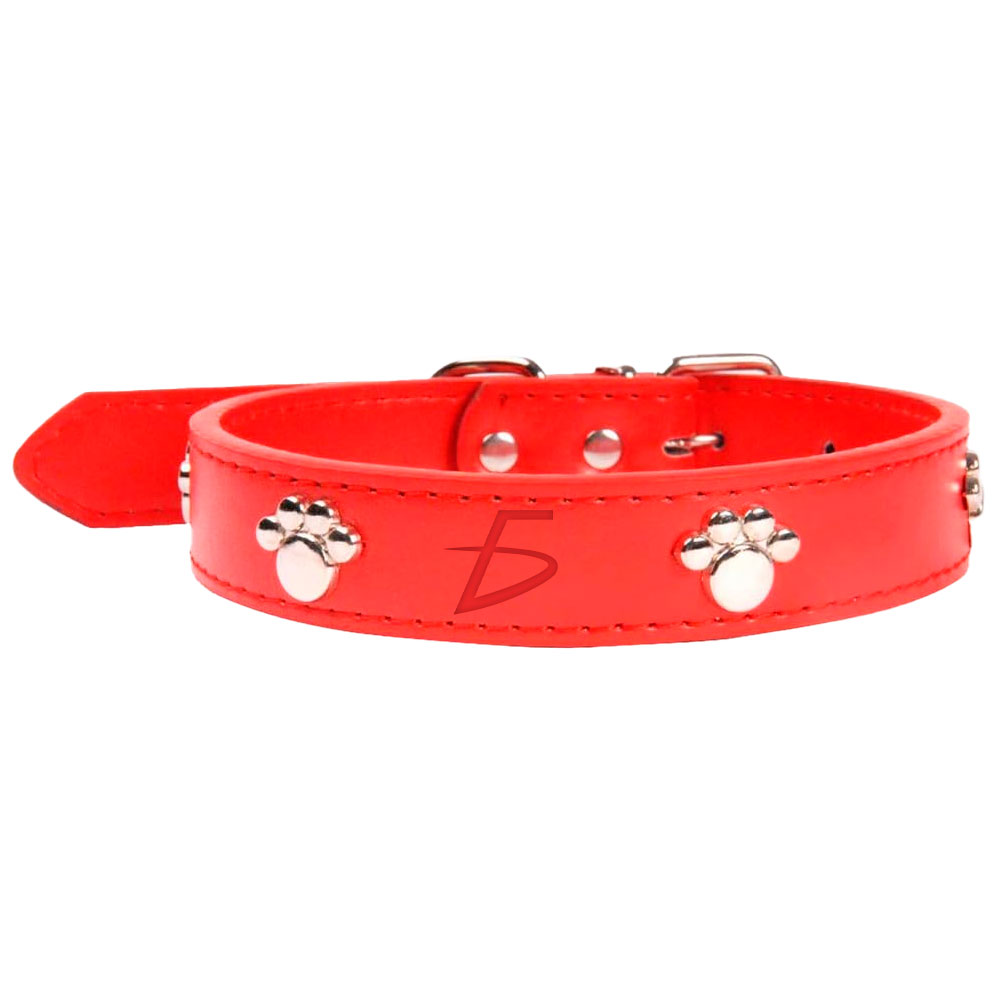 Collar de Perro de Cuero Resistente de Talla L 45 cm con Diseño de Huellas - Image 5
