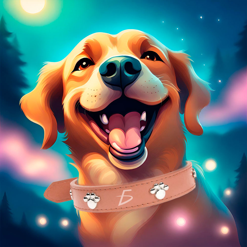 Collar de Perro de Cuero Resistente de Talla L 45 cm con Diseño de Huellas - Image 2