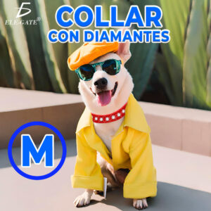 Collar Ajustable con Diamantes de Imitación para Mascotas