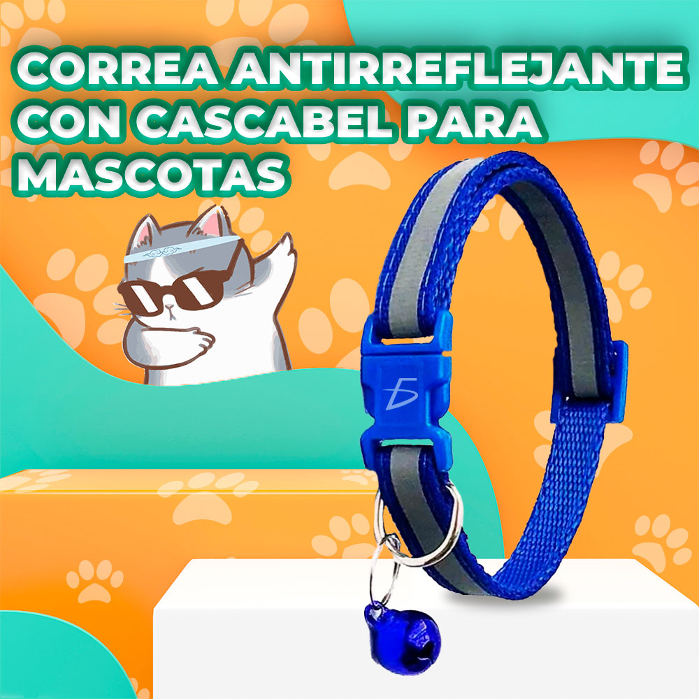 Collar Reflectante con Campana para Mascotas
