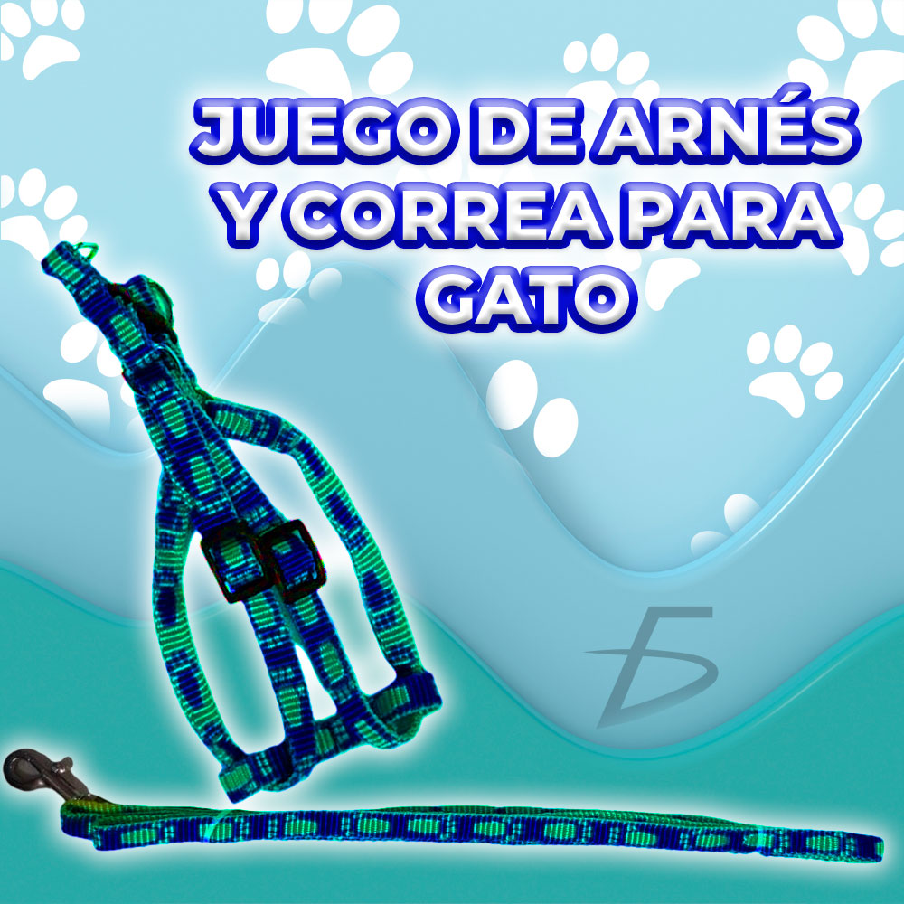 Juego de Arnés y Correa Halter para Perro con Patrones Bonitos.