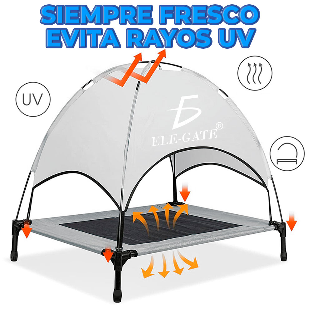 Cama para Perros al Aire Libre con Dosel - Elegancia y Comodidad para tus Mascotas - Grande - Image 2