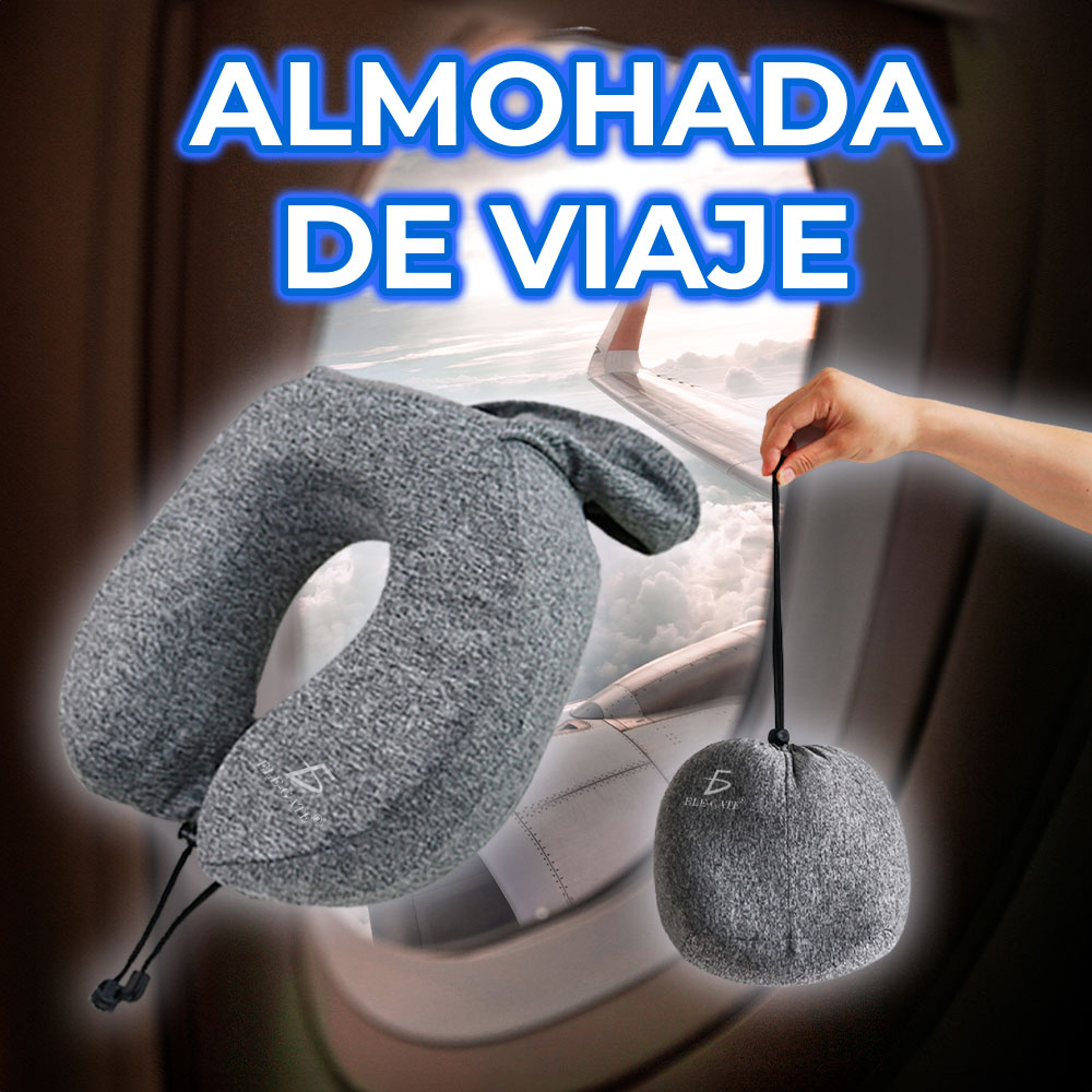 Almohada de Viaje Ergonómica para Sueño y Alivio del Dolor de Cuello - Espuma de Memoria en Forma de U