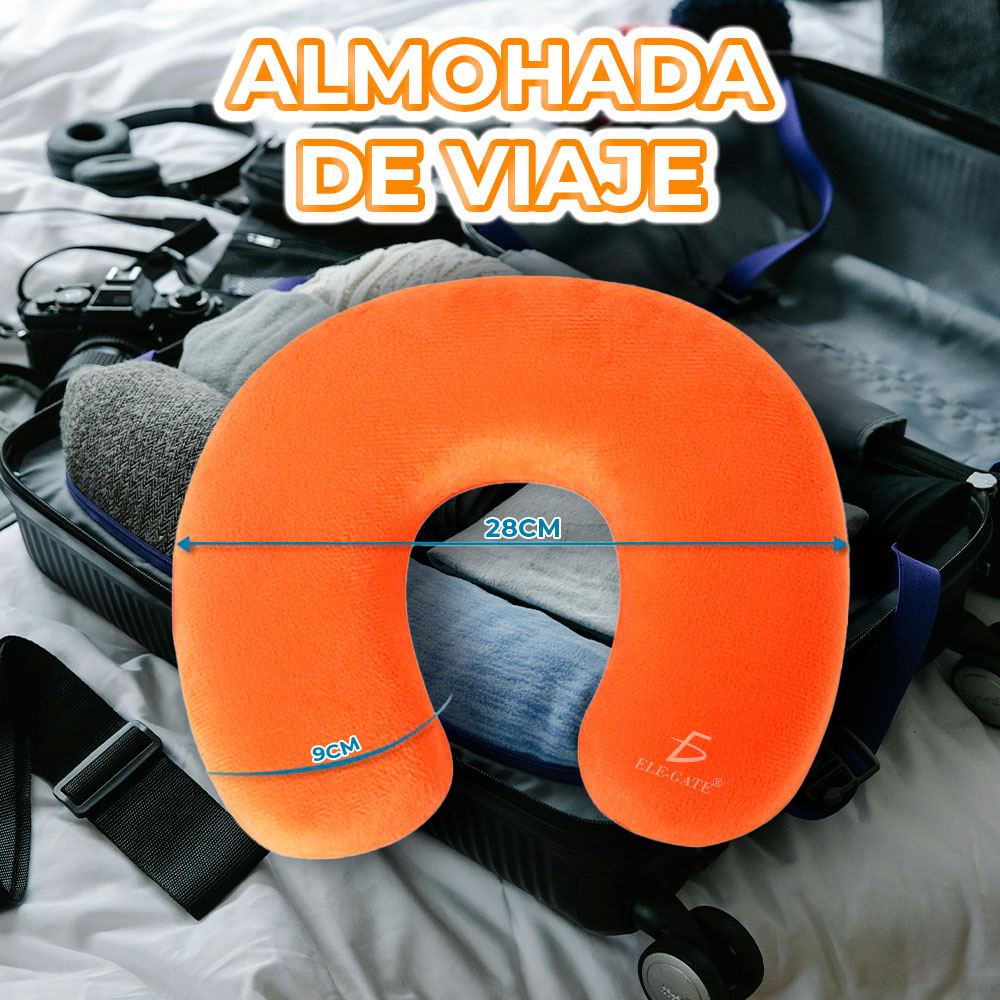 Almohada de Viaje de Espuma Viscoelástica en Forma de U - Soporte para Cuello y Reposacabezas Portátil - Image 2