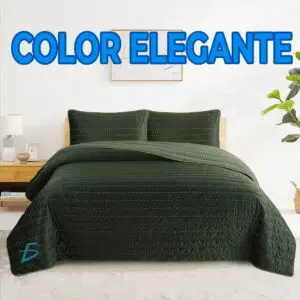 Set de Colcha y Fundas de Almohada con Patrón de Rayas: Elegancia y Comodidad en un Juego de 3 Piezas